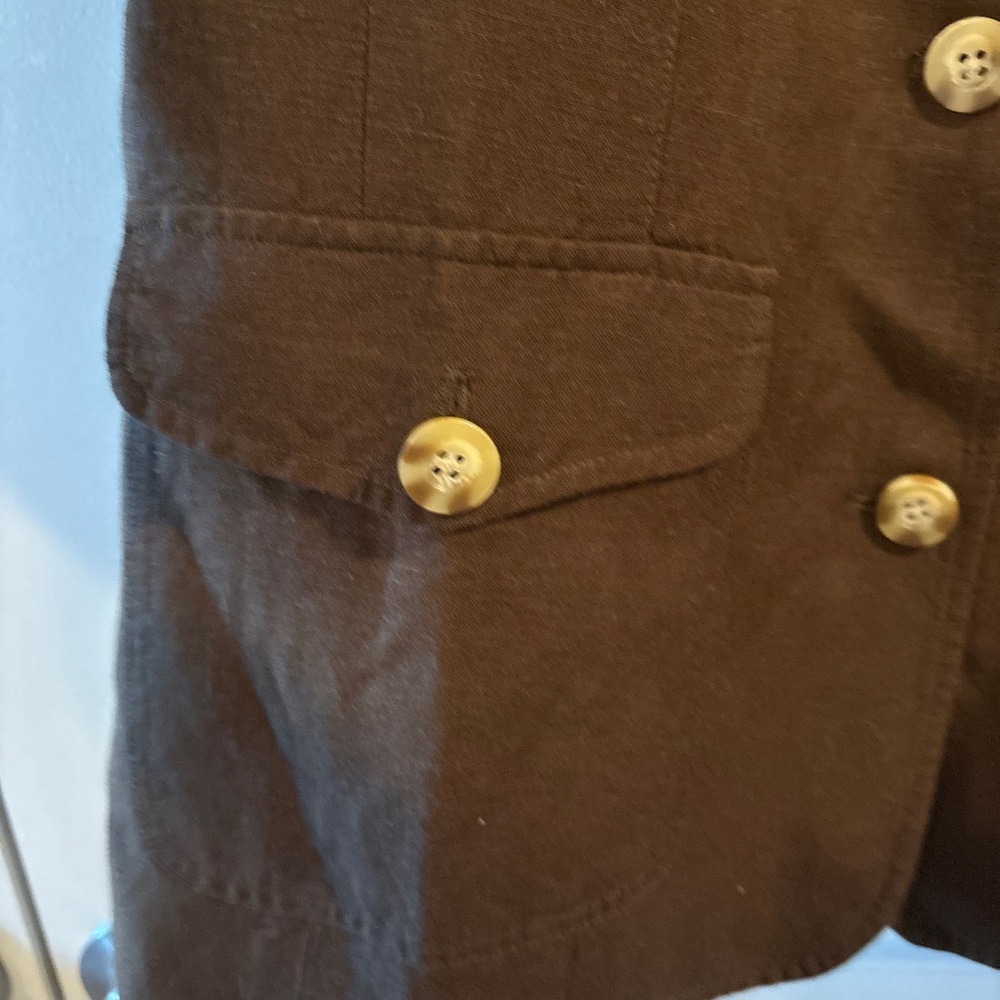 NWT Coldwater Creek  Brown Military Linen Safari Cargo Blazer / Jacket Size 18 - Picture 7 of 15
